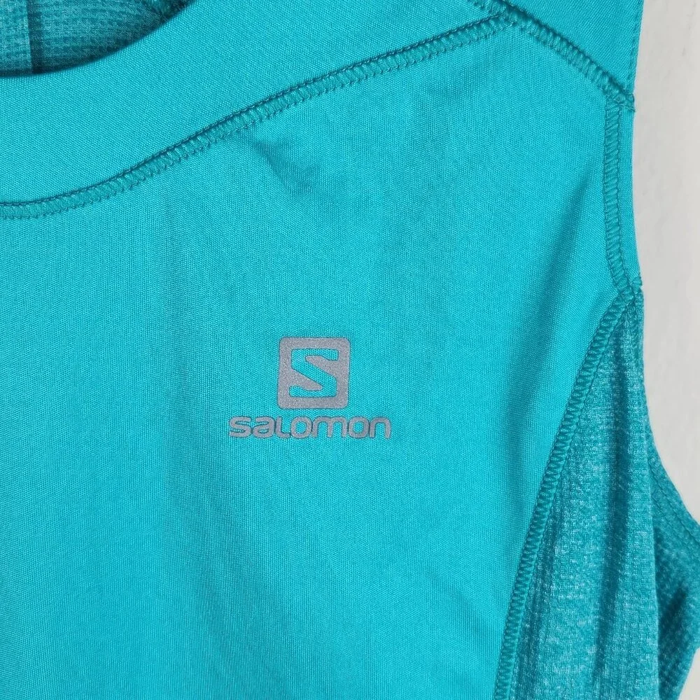 Salomon Ragnar Trail Race Bright Teal Blue Racerback Tank Top S